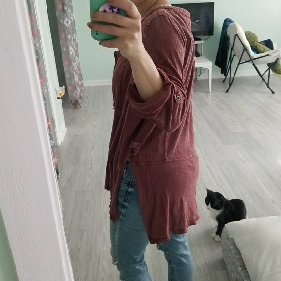 Free People High-Low Distressed Tunic Top - Picture 4 of 7